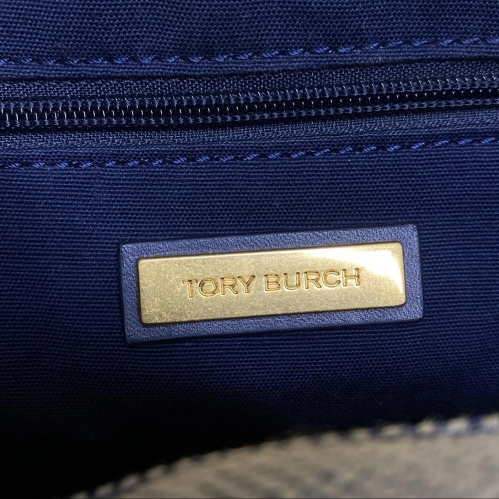 Tory Burch Blue and Cream Tote Bag - Picture 6 of 13